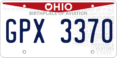 OH license plate GPX3370
