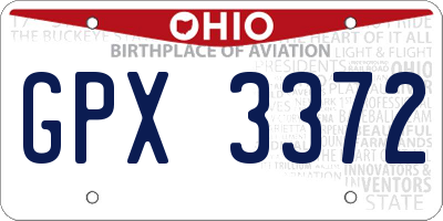 OH license plate GPX3372