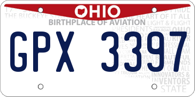 OH license plate GPX3397