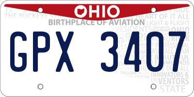 OH license plate GPX3407