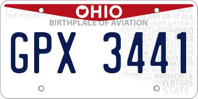 OH license plate GPX3441