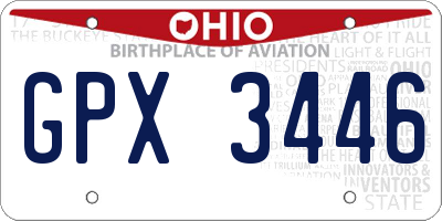 OH license plate GPX3446