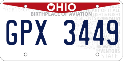 OH license plate GPX3449