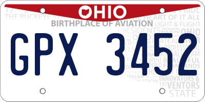 OH license plate GPX3452