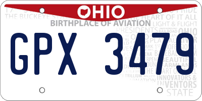 OH license plate GPX3479