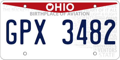 OH license plate GPX3482