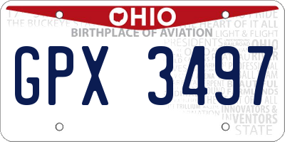 OH license plate GPX3497