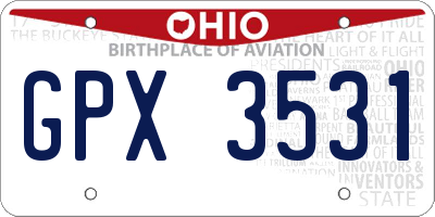 OH license plate GPX3531