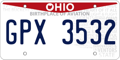 OH license plate GPX3532