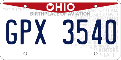 OH license plate GPX3540