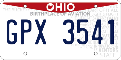 OH license plate GPX3541