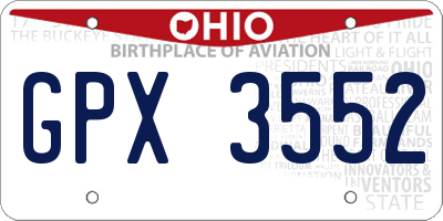 OH license plate GPX3552