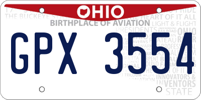 OH license plate GPX3554
