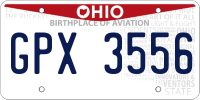 OH license plate GPX3556