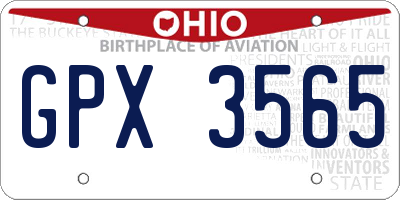 OH license plate GPX3565