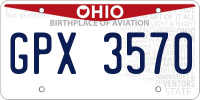 OH license plate GPX3570