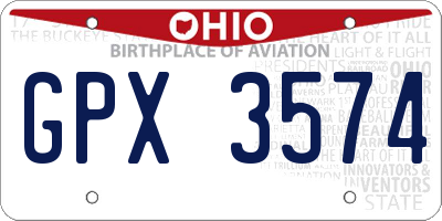 OH license plate GPX3574