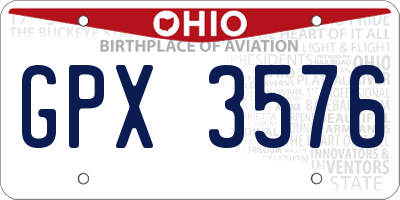 OH license plate GPX3576