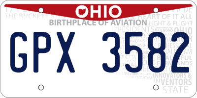 OH license plate GPX3582