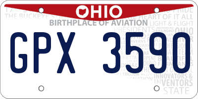 OH license plate GPX3590