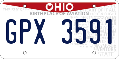 OH license plate GPX3591