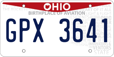 OH license plate GPX3641