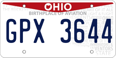 OH license plate GPX3644