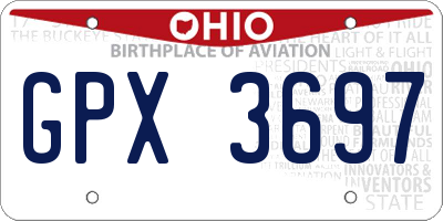 OH license plate GPX3697