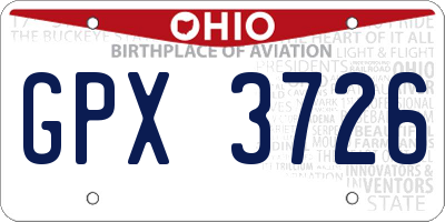 OH license plate GPX3726