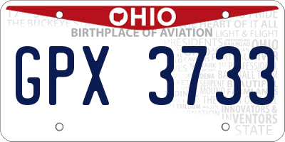 OH license plate GPX3733
