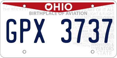 OH license plate GPX3737