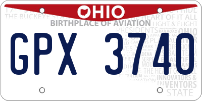 OH license plate GPX3740