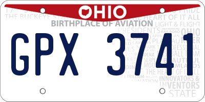 OH license plate GPX3741