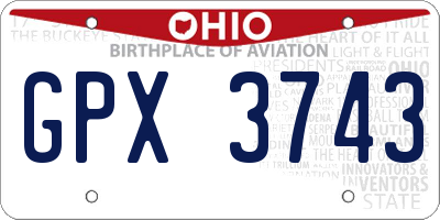 OH license plate GPX3743