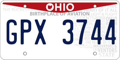 OH license plate GPX3744