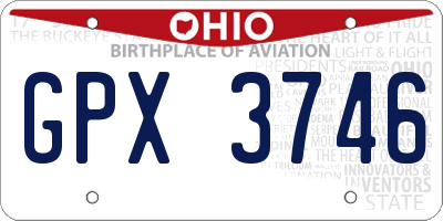 OH license plate GPX3746