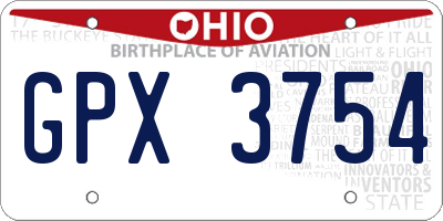 OH license plate GPX3754