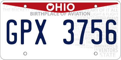 OH license plate GPX3756