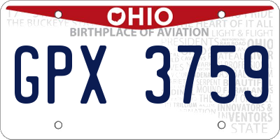 OH license plate GPX3759