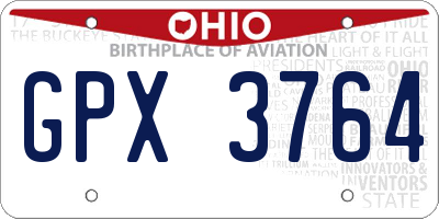 OH license plate GPX3764