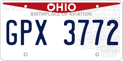 OH license plate GPX3772