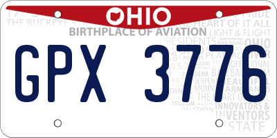 OH license plate GPX3776