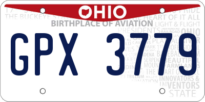 OH license plate GPX3779