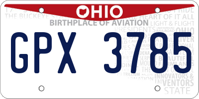 OH license plate GPX3785