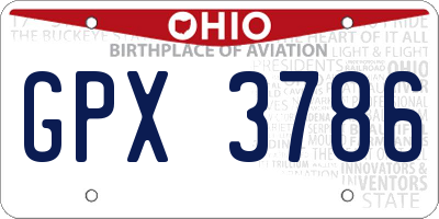 OH license plate GPX3786
