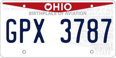 OH license plate GPX3787