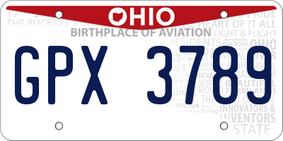 OH license plate GPX3789