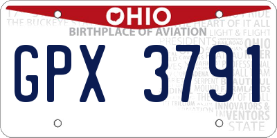 OH license plate GPX3791