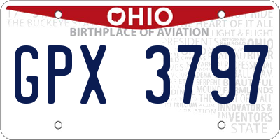 OH license plate GPX3797