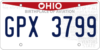 OH license plate GPX3799